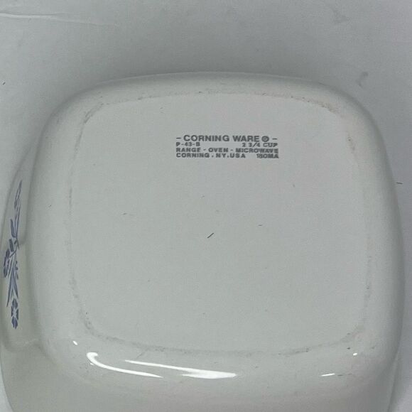 Vintage Bundle of Two CORNING WARE BLUE CORNFLOWER  Size 9” and 2 3/4 Cup White - Picture 9 of 14